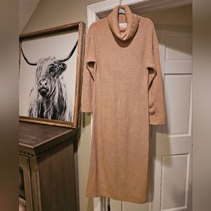 Charles Henry maxi turtleneck dress